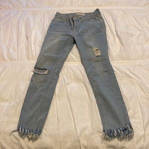 Free people distressed light washed jeans
